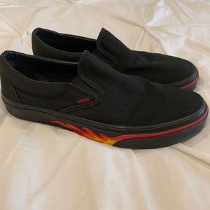 VANS classic slip-on black with flames